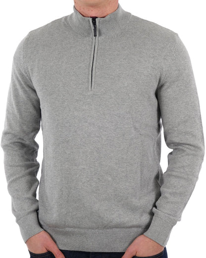 Barbour Avoch Pullover mit halbem Reißverschluss, Grau meliert