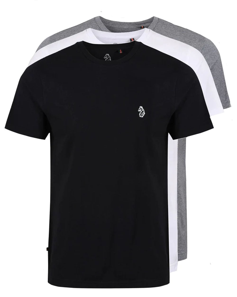 Luke 3er-Pack T-Shirts Schwarz/Grau/Weiß
