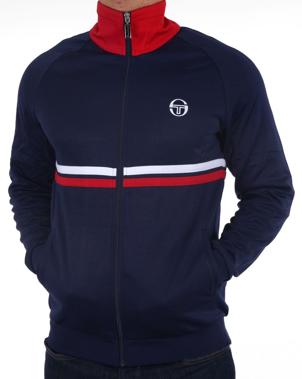Sergio Tacchini Dallas Track Top Marine/Rot gestreift