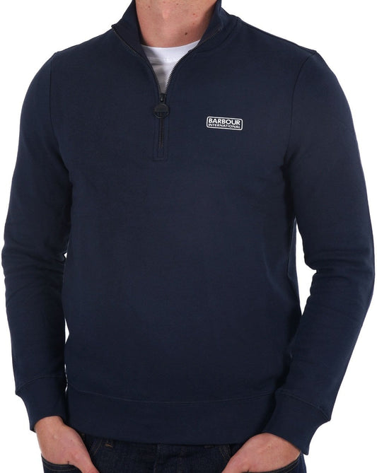 Barbour International Sweatshirt mit halbem Reißverschluss, Marineblau