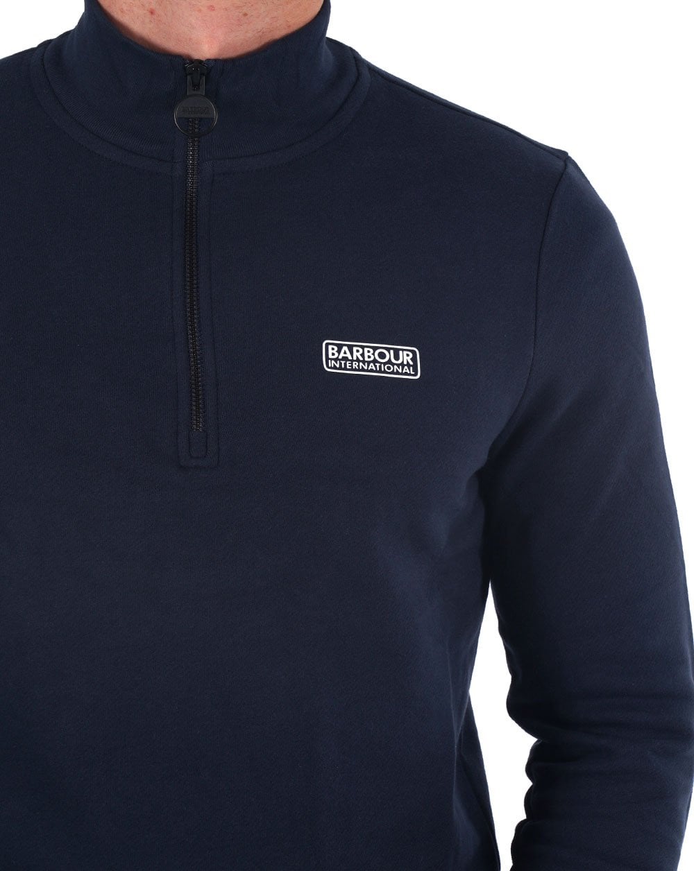 Barbour International Sweatshirt mit halbem Reißverschluss, Marineblau