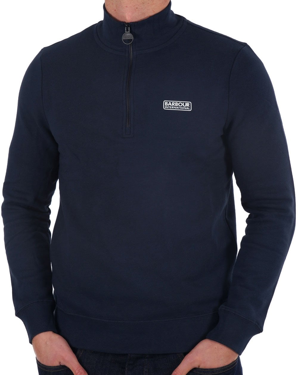Barbour International Sweatshirt mit halbem Reißverschluss, Marineblau
