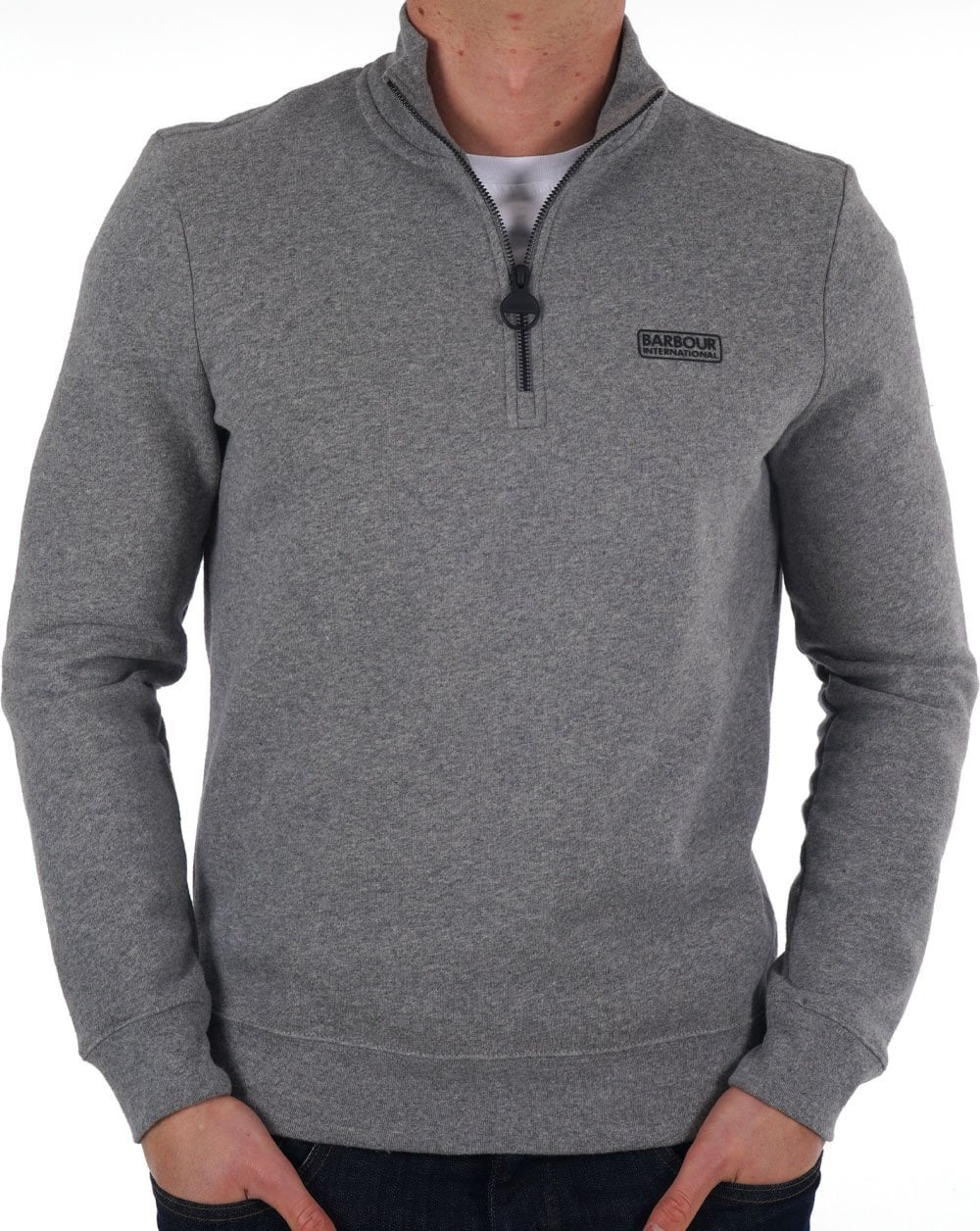 Barbour International Half Zip Sweatshirt Grey Marl