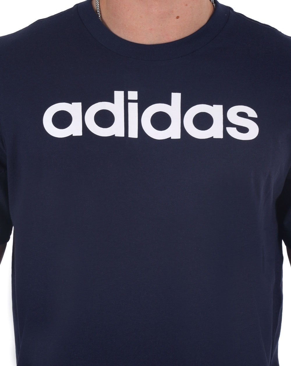 Adidas Linear Logo T-Shirt Marineblau/Weiß