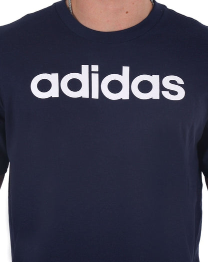 Adidas Linear Logo T-Shirt Marineblau/Weiß