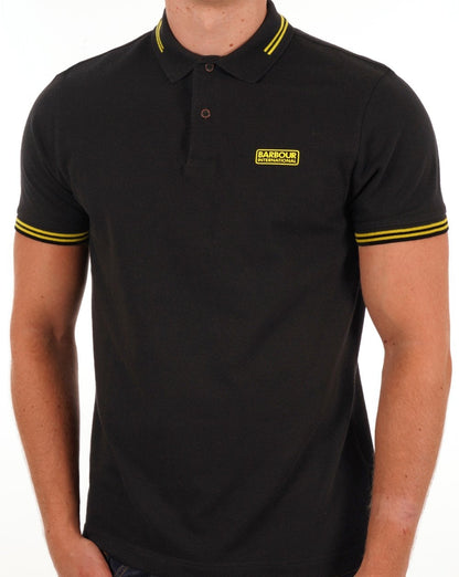Barbour International Poloshirt mit Streifen in Schwarz