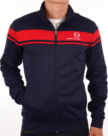 Sergio Tacchini Masters Track Top Marineblau/Dunkelrot