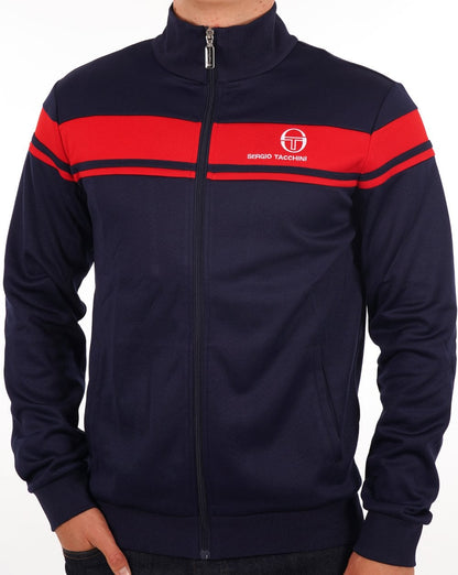 Sergio Tacchini Masters Track Top Marineblau/Dunkelrot