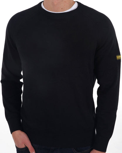 Barbour International Baumwoll-Rundstrickpullover Schwarz