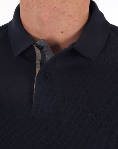 Barbour Langarm-Sportpolo, Marineblau