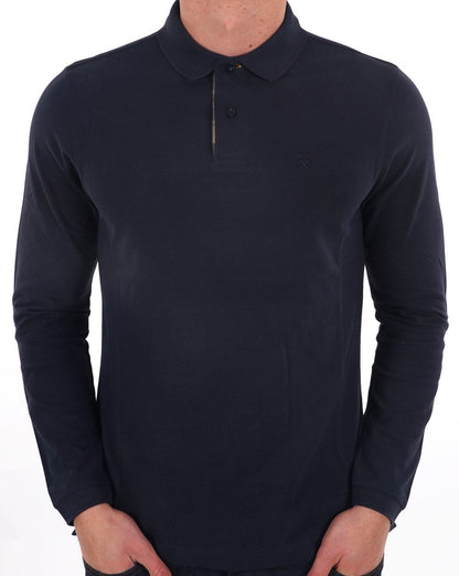 Barbour Langarm-Sportpolo, Marineblau