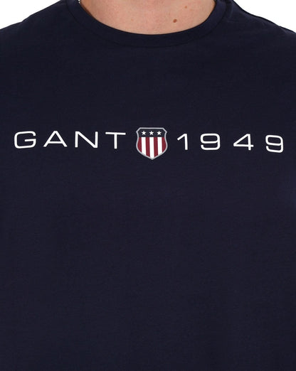 Gant T-Shirt mit Grafikprint Marineblau