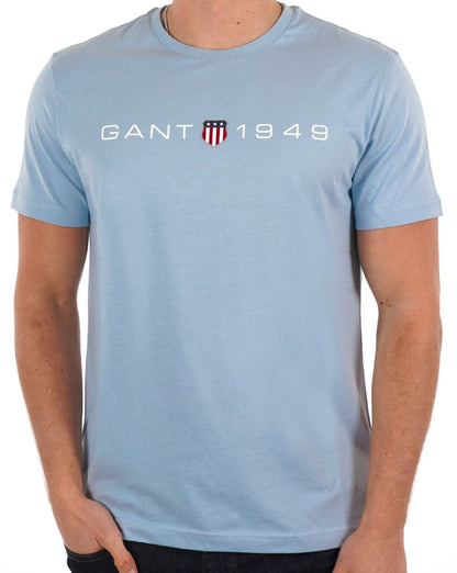 Gant Bedrucktes Grafik-T-Shirt Blau