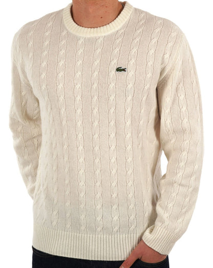 Lacoste Zopfmusterpullover Ecru