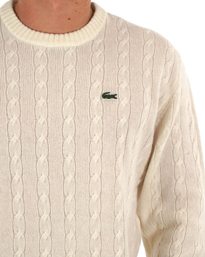 Lacoste Zopfmusterpullover Ecru