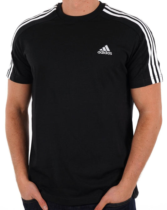 Adidas 3-Streifen Sport-T-Shirt Schwarz/Weiß