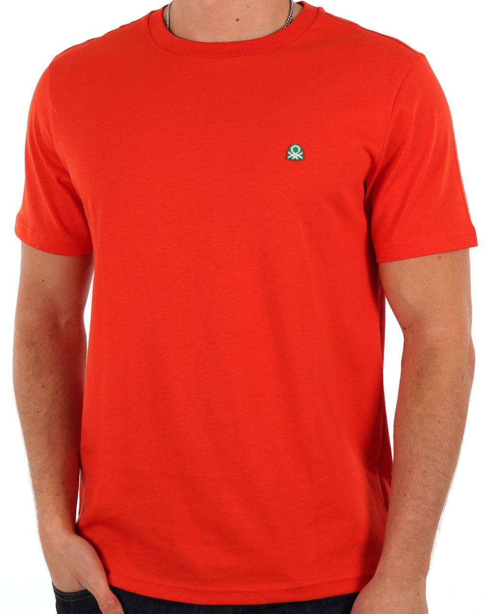 Benetton – T-Shirt mit kleinem Logo in Burnt Orange