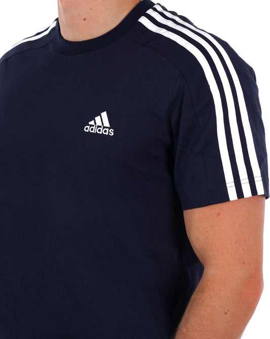 Adidas 3-Streifen Sport-T-Shirt Marineblau/Weiß