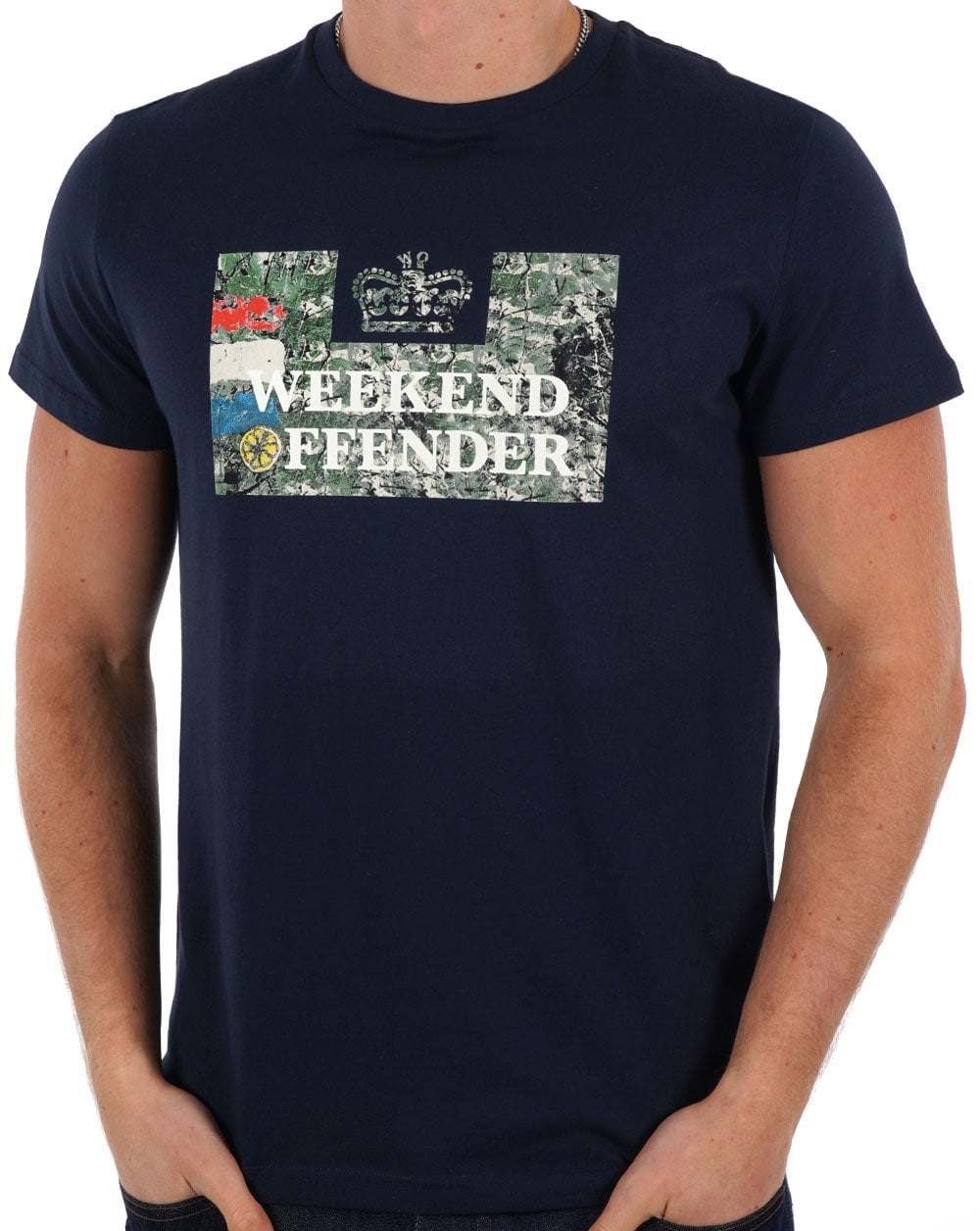 Weekend Offender Roses T-Shirt Marineblau