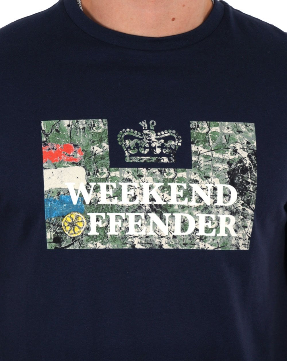 Weekend Offender Roses T-Shirt Marineblau