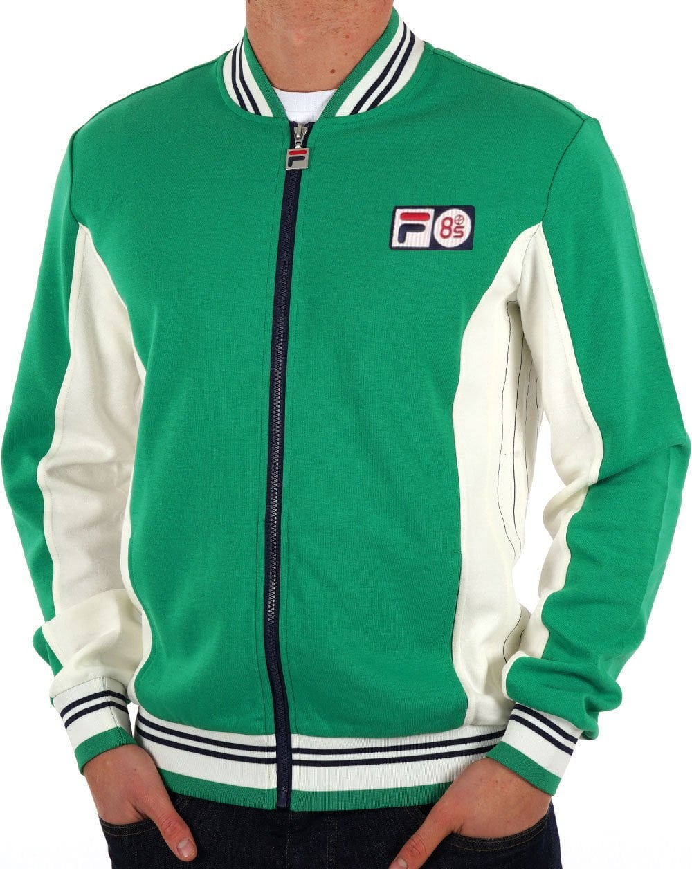 Fila Vintage Mk1 Settanta Twin Badge Trainingsjacke Grün/Gardenia
