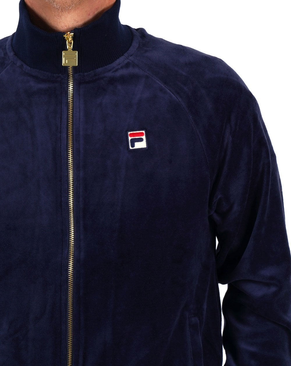 Fila Vintage Eddie Velours-Trainingsjacke, Marineblau