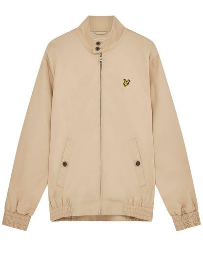 Lyle And Scott – Harrington-Jacke mit kariertem Futter in Stein