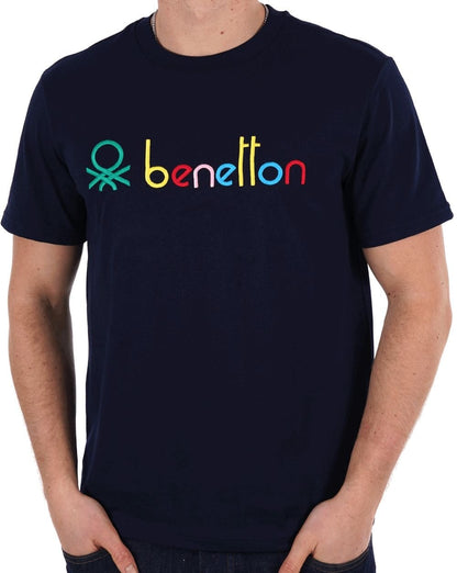 Benetton Colours Logo T-Shirt Marineblau