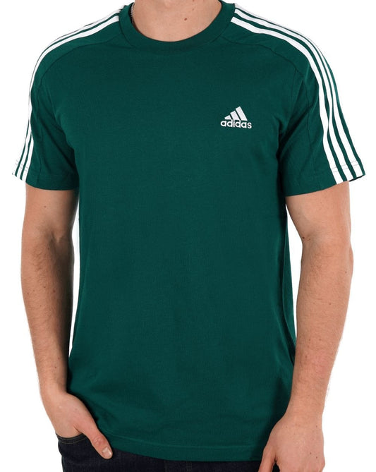 Adidas 3-Streifen-Sport-T-Shirt Collegiate Grün/Weiß