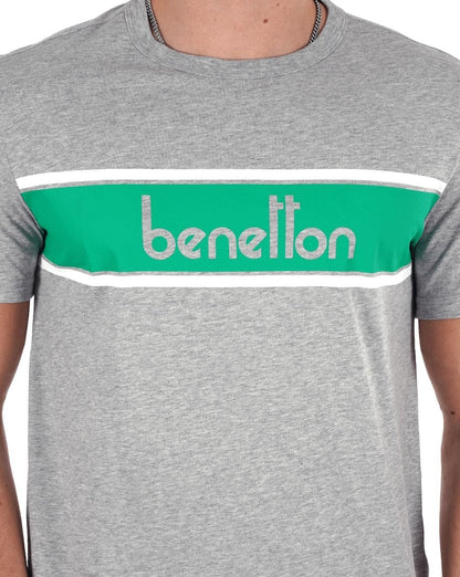 Benetton Panel T-Shirt Grau/Grün