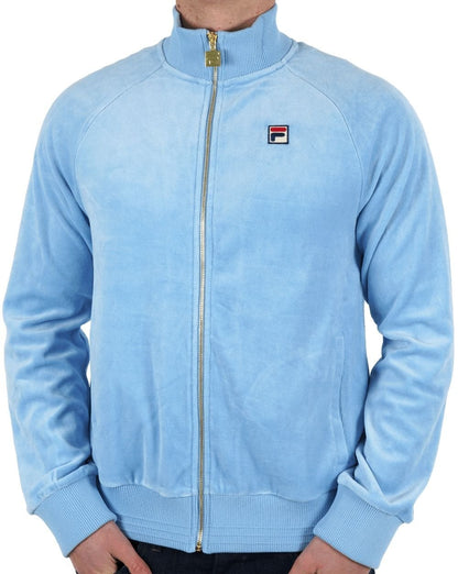 Fila Vintage Eddie Velours-Trainingsjacke, Himmelblau