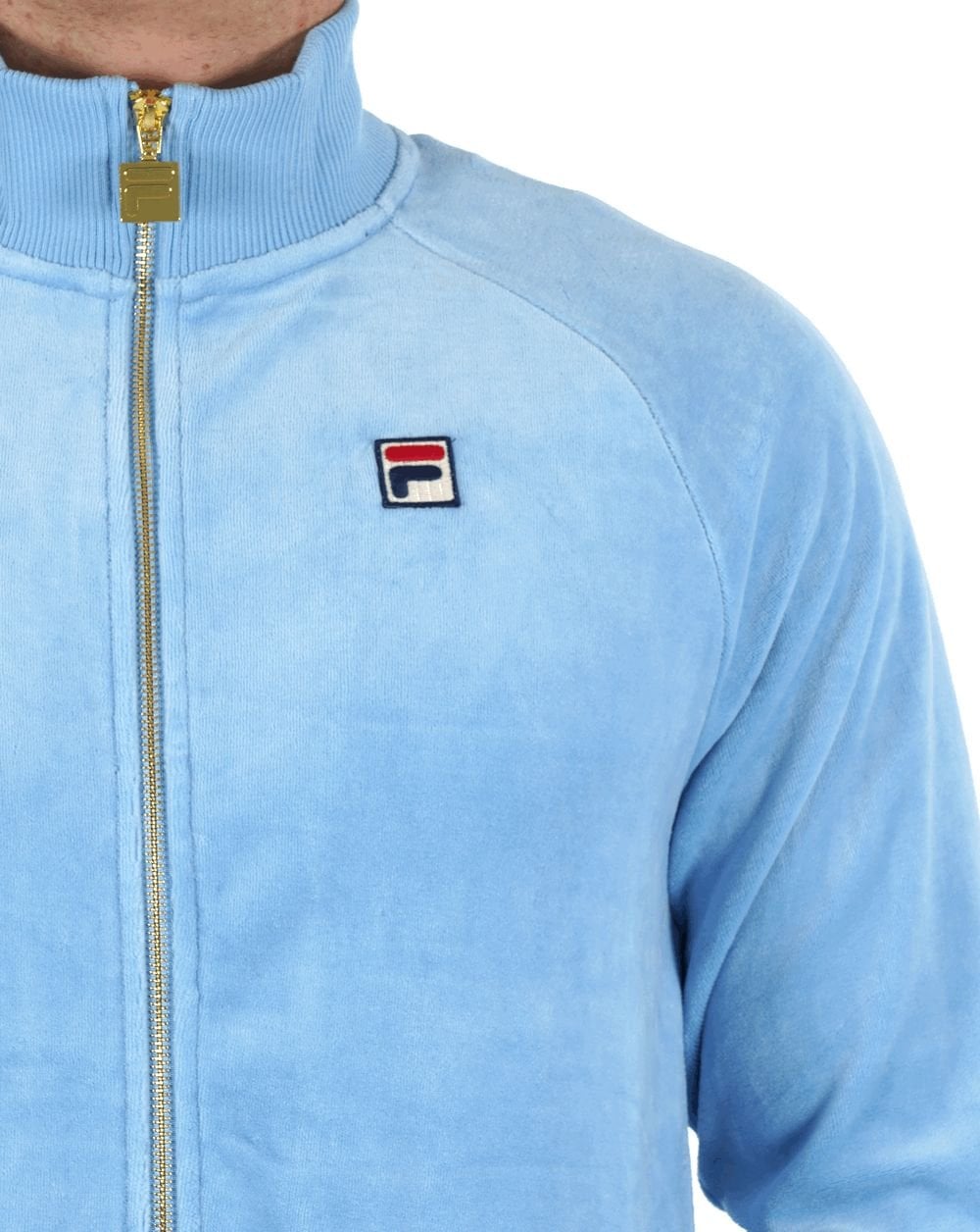 Fila Vintage Eddie Velours-Trainingsjacke, Himmelblau