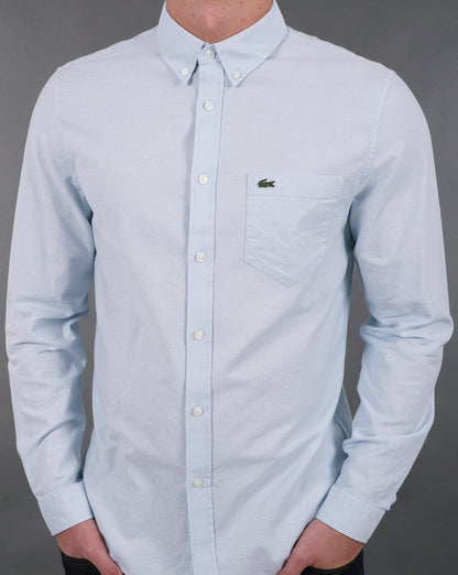 Lacoste Oxford Langarmhemd Himmelblau