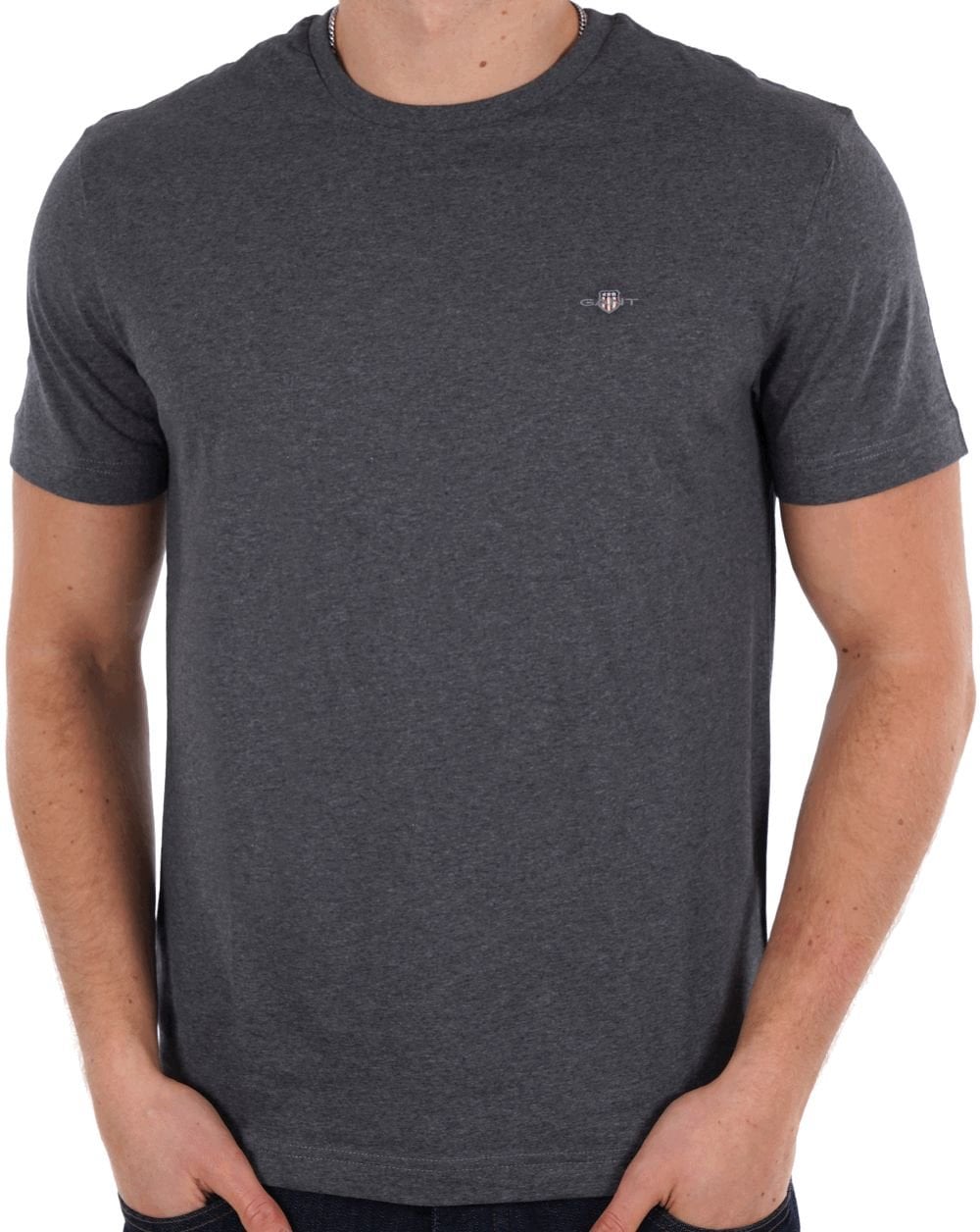 Gant Shield Crew T-shirt Dark Grey Melange