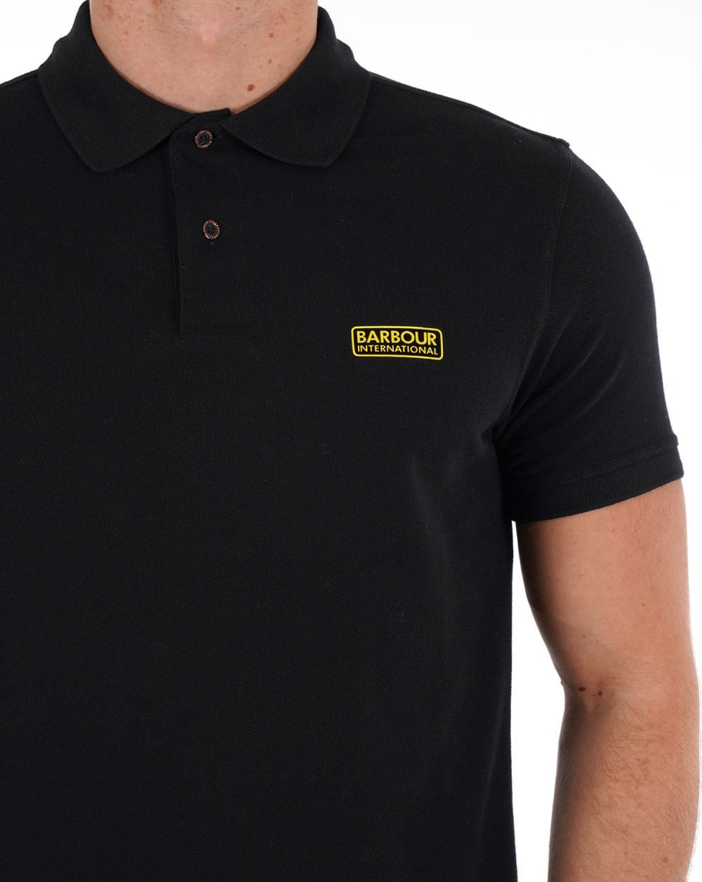 Barbour International Essential Polo Schwarz