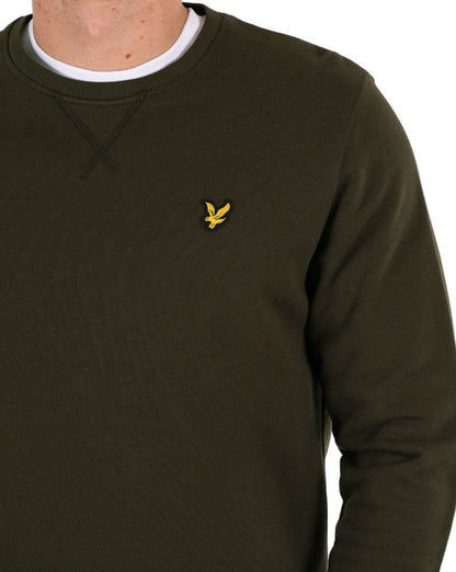 Lyle &amp; Scott Sweatshirt mit Rundhalsausschnitt in Olivgrün