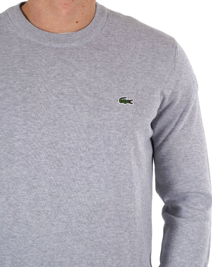Lacoste Rundhals-Strickjacke Silbergrau