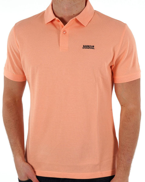 Barbour International Tourer Pique Polo Peach Nectar
