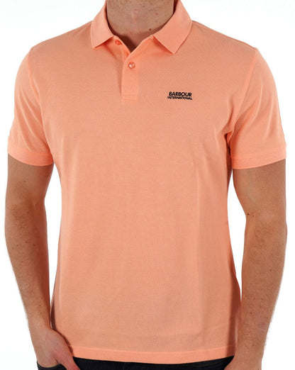 Barbour International Tourer Piqué-Poloshirt, Pfirsichnektar