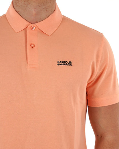 Barbour International Tourer Piqué-Poloshirt, Pfirsichnektar
