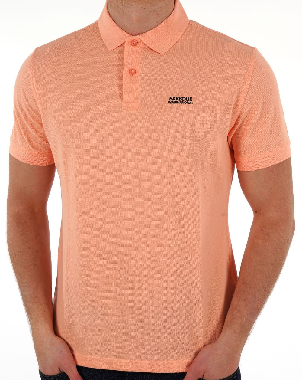 Barbour International Tourer Piqué-Poloshirt, Pfirsichnektar