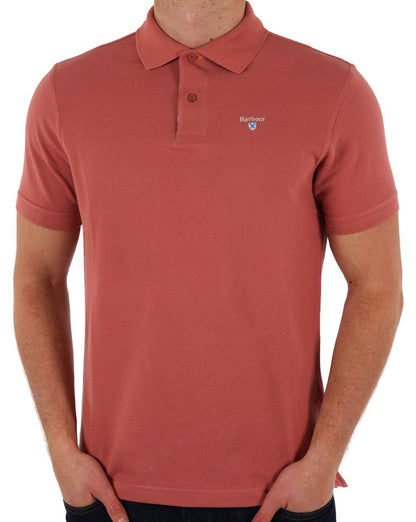 Barbour Tartan-Piqué-Poloshirt in Pink Clay