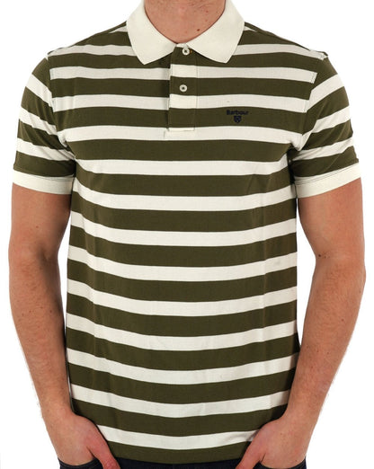 Barbour – Gestreiftes Sportpolo in Hellsalbei
