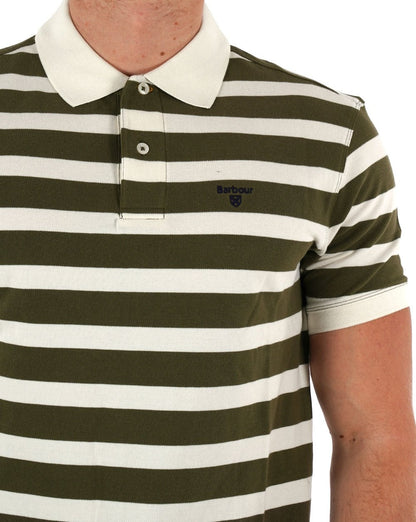 Barbour – Gestreiftes Sportpolo in Hellsalbei