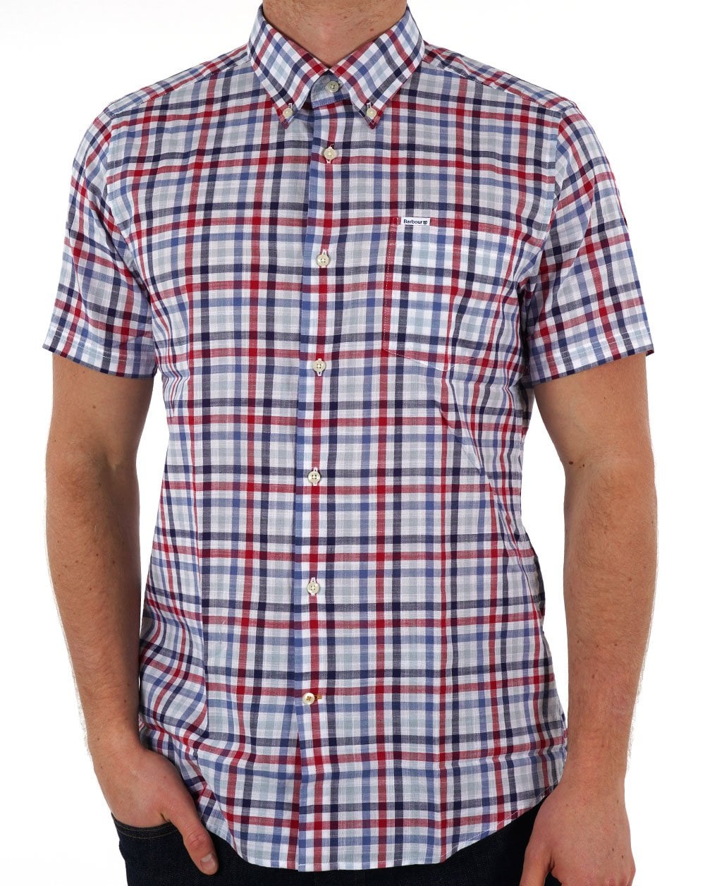 Barbour Kinson SS Tailored Hemd Rot