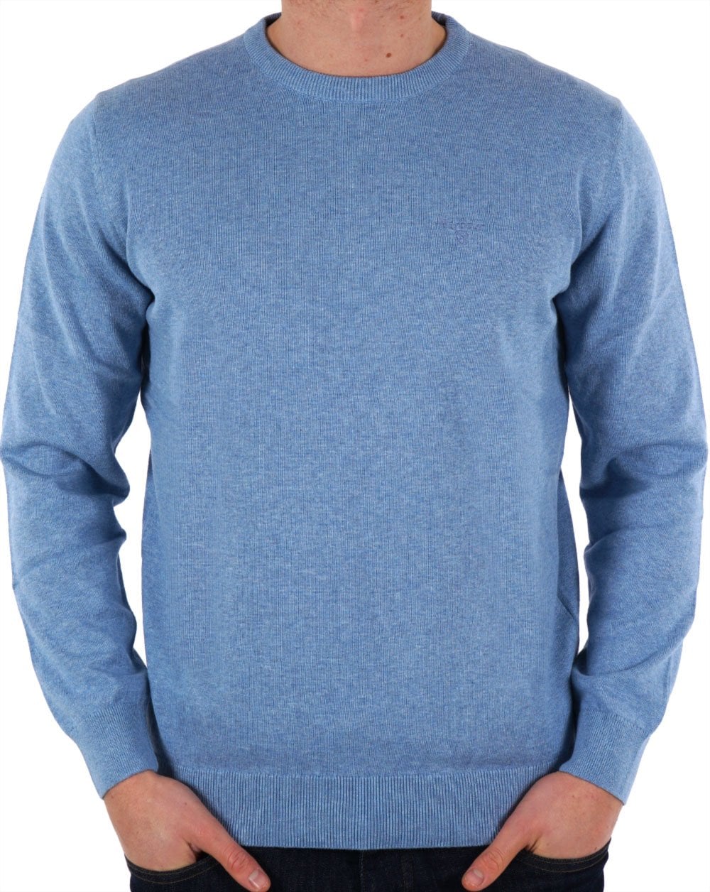 Barbour – Chambray-Pullover aus Pima-Baumwolle mit Rundhalsausschnitt