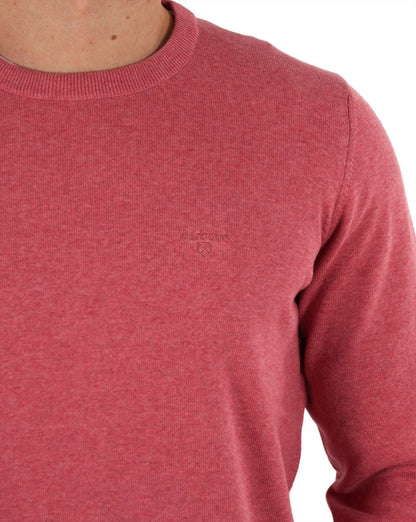 Barbour – Rundhalspullover aus Pima-Baumwolle in Pink Clay