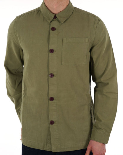 Barbour Washed Overshirt Gebleichtes Olivgrün