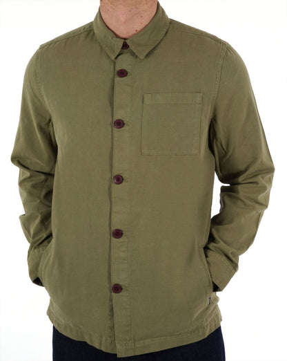 Barbour Washed Overshirt Gebleichtes Olivgrün