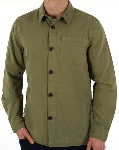 Barbour Washed Overshirt Gebleichtes Olivgrün